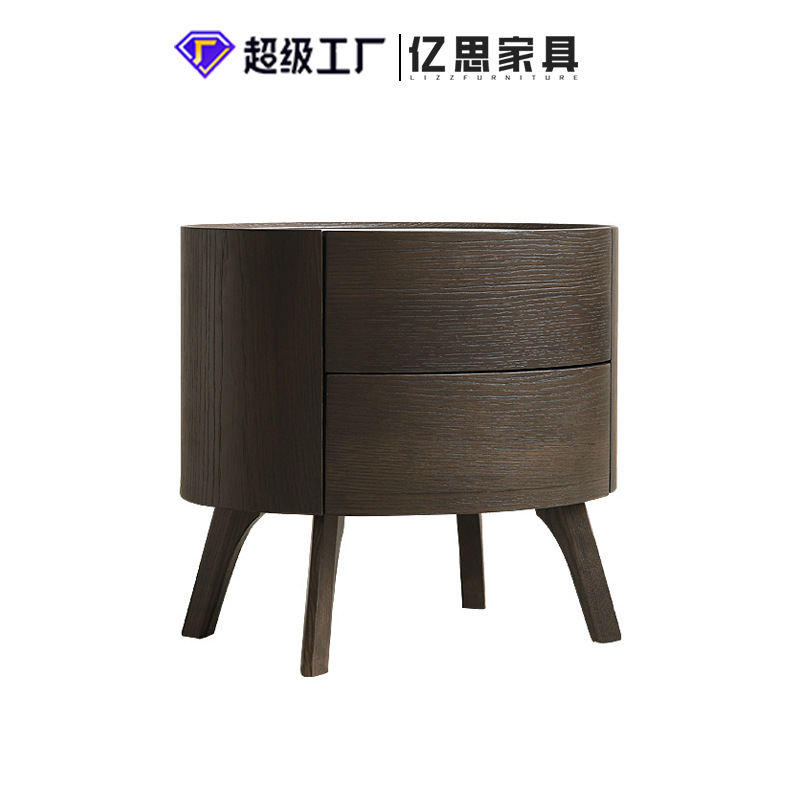 Storage - Italian Minimalist Bedroom Oak Bedside Table
