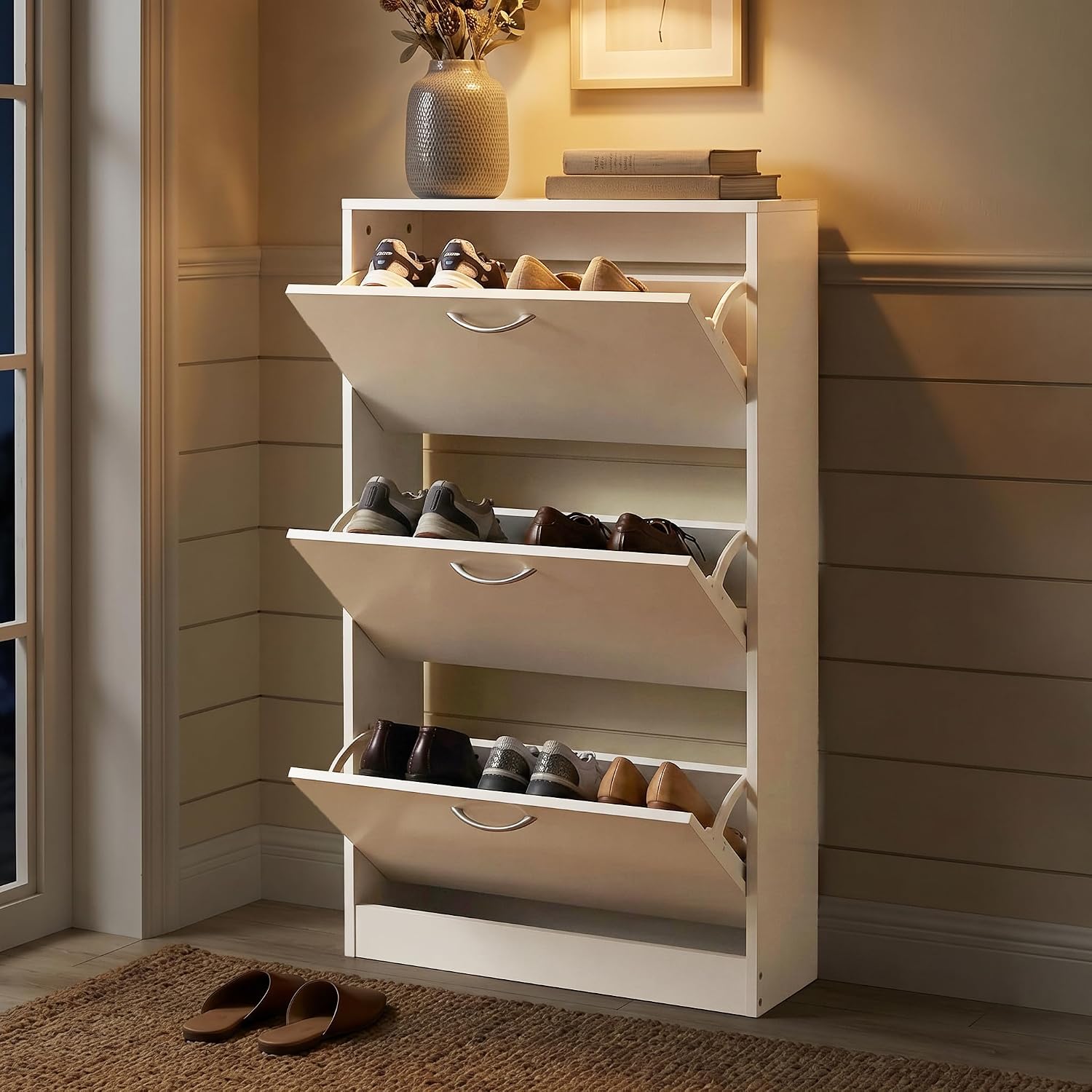 Shoe Rack Cabinet Narrow Entryway - Shoe Cabinet Narrow Entryway Storage 3