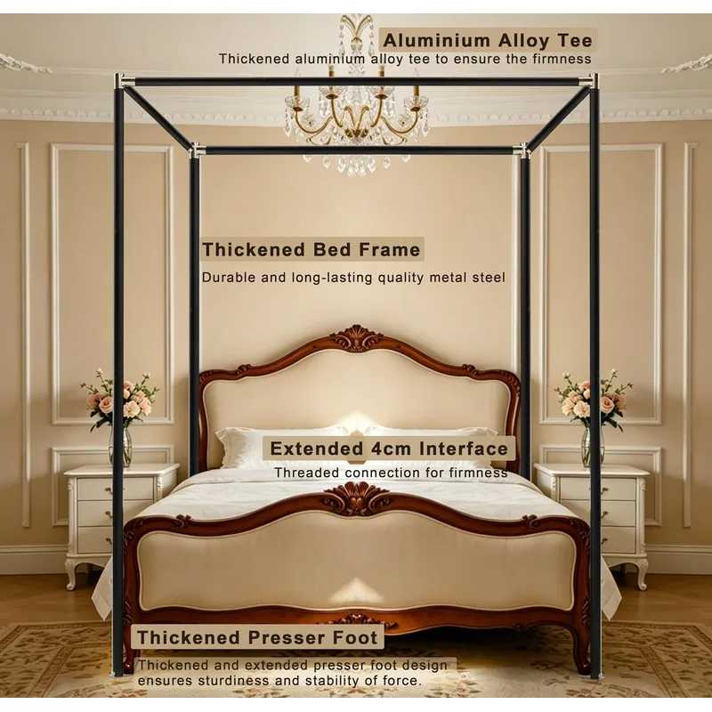 Stainless Steel Canopy Bed Fra - Canopy Bed Frame Metal Queen 评论和价格