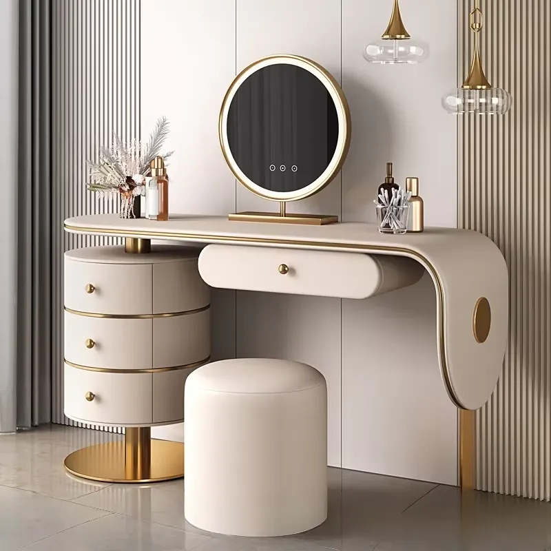 Custom High Quality Wooden Dre - Dressing Table Vanity With Lighted Mirror 评论和价格
