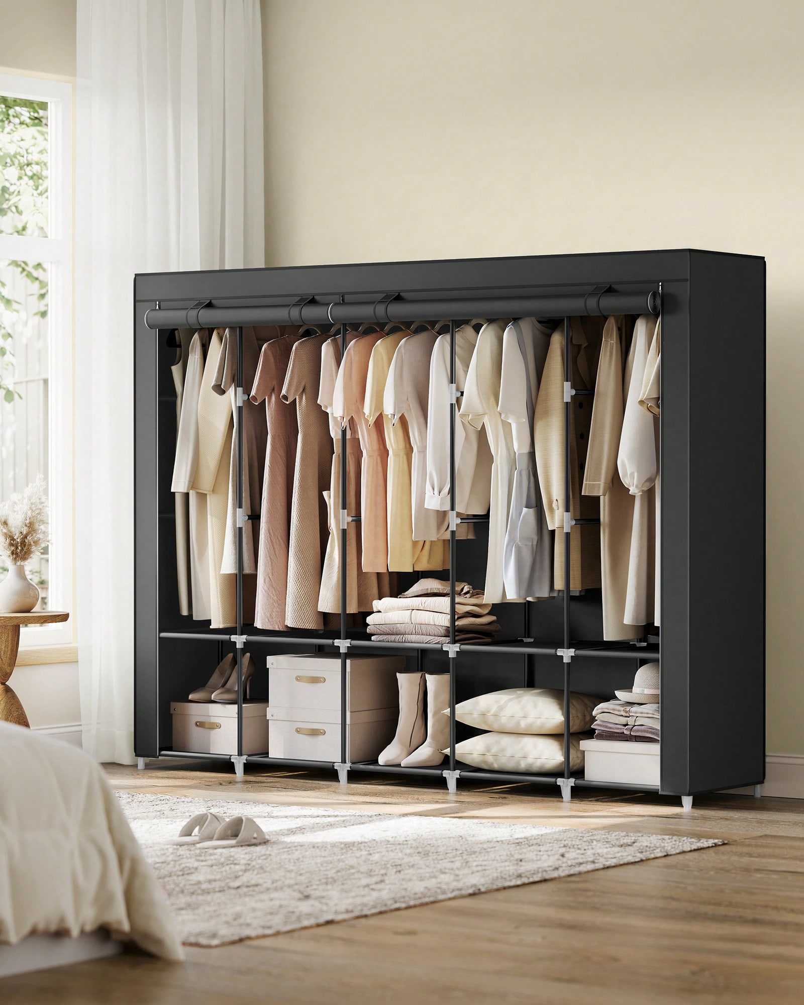 83 Inch Extra Large Portable C - Wardrobe Closet Portable Fabric Cover 评论和价格