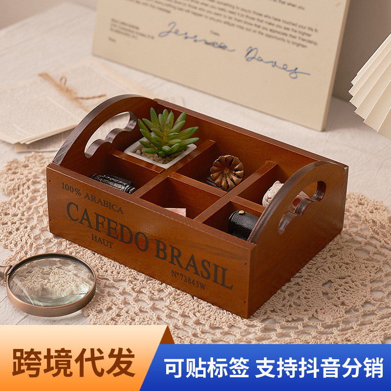Zakka retro wooden portable si - Storage 评论和价格