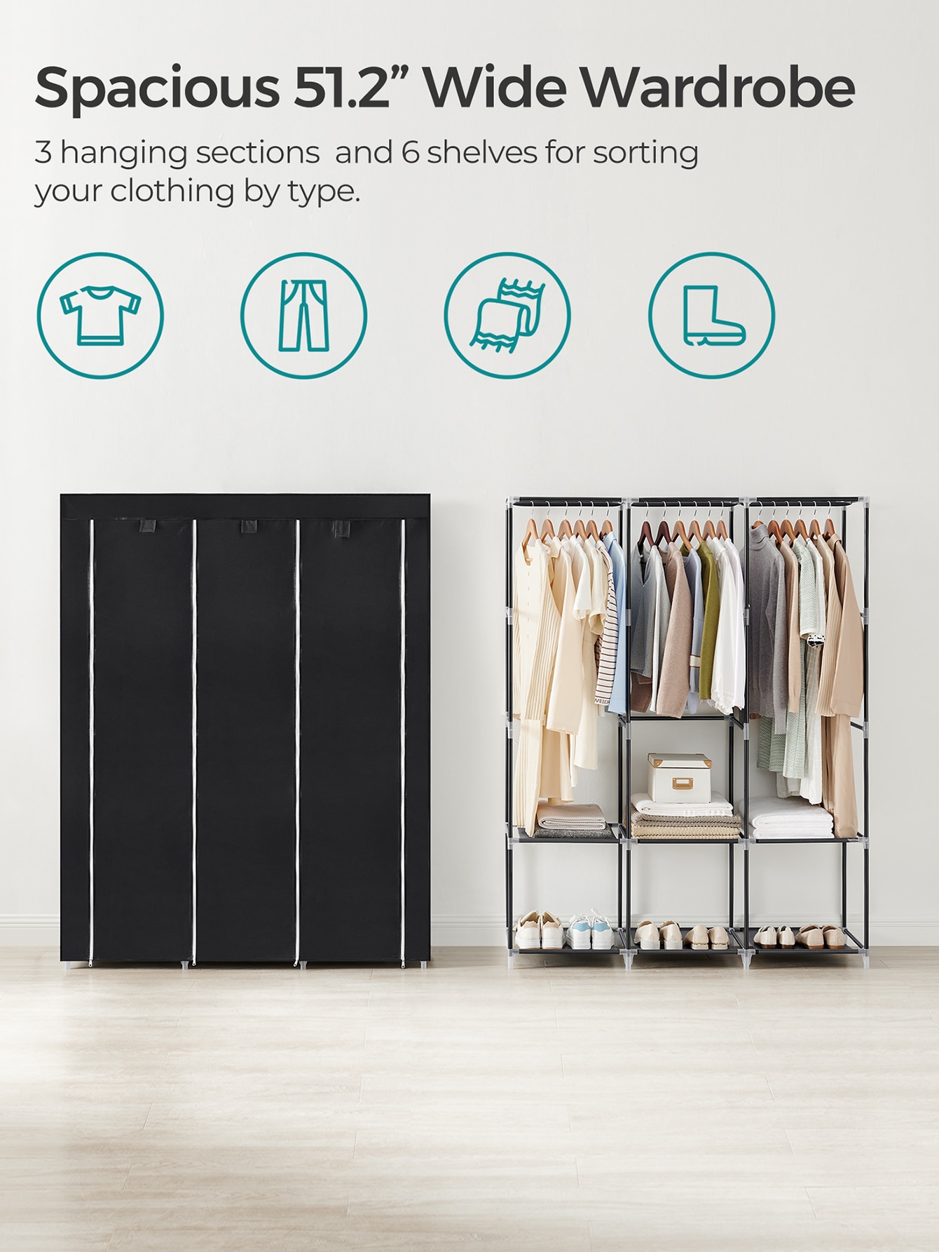 Portable Closet Organizer Mode - Wardrobe Closet Portable Fabric Cover 评论和价格