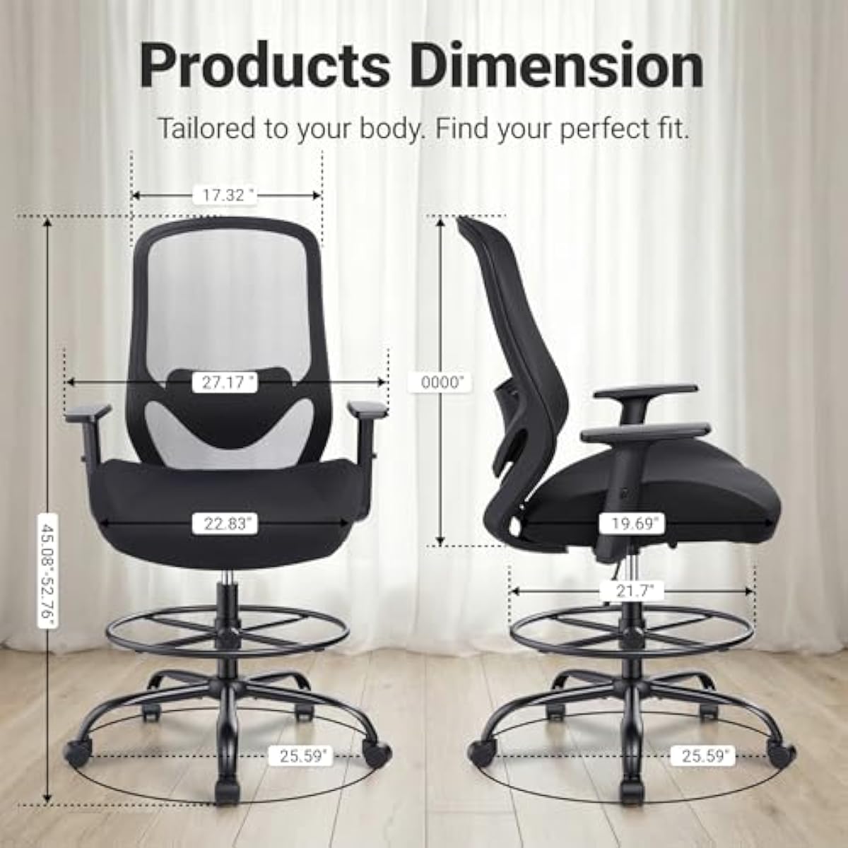Ergonomic Tall Drafting Chair  - Chairs 评论和价格