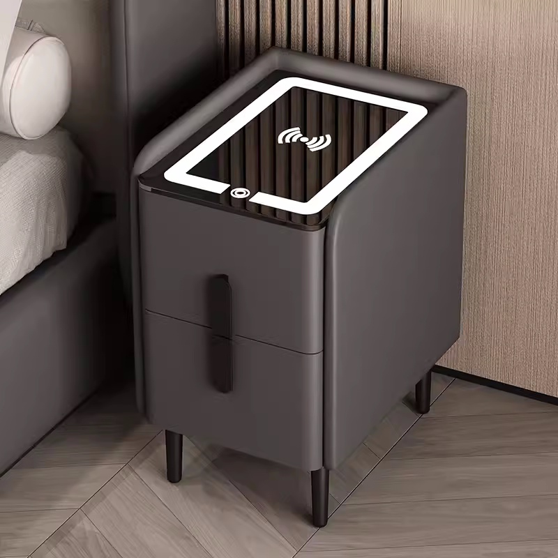 Nordic Style Smart Bedside Tab - Solid Wood Nightstand 2 Drawers 评论和价格