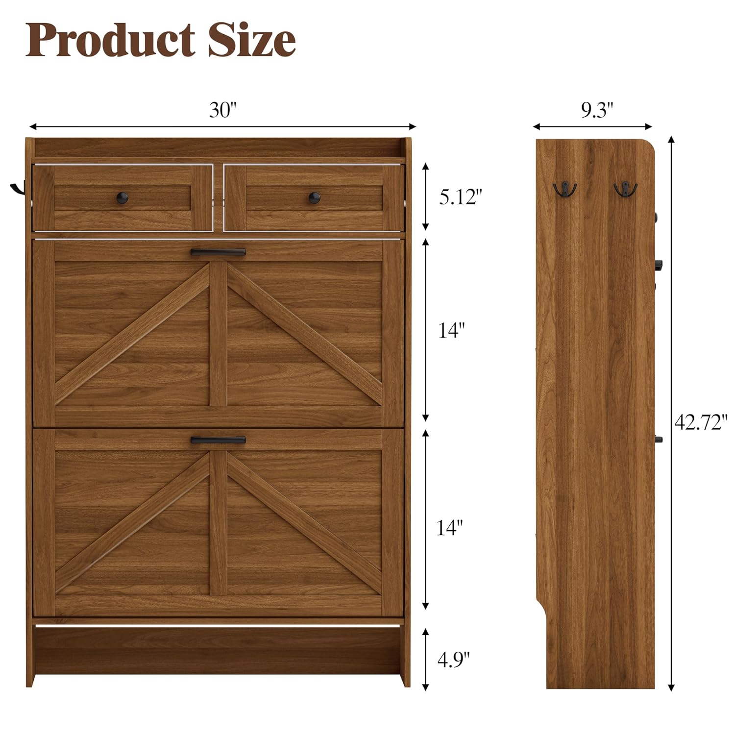 Shoe Cabinet with 2 Flip & 2 S - Shoe Rack Cabinet Narrow Entryway 评论和价格
