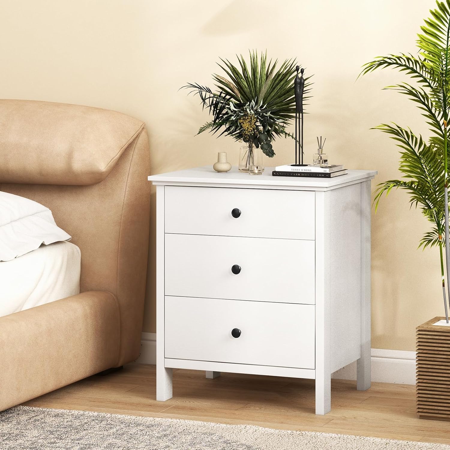Nightstand with 3 Drawers Set  - Solid Wood Nightstand 2 Drawers 评论和价格