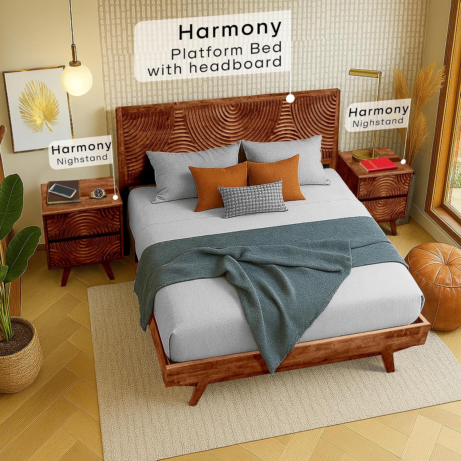 Acacia Solid Wood Nightstand w - Solid Wood Nightstand 2 Drawers 评论和价格