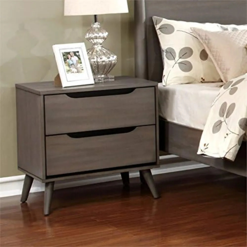 For 2-Drawer Mid-Century Solid - Solid Wood Nightstand 2 Drawers 评论和价格
