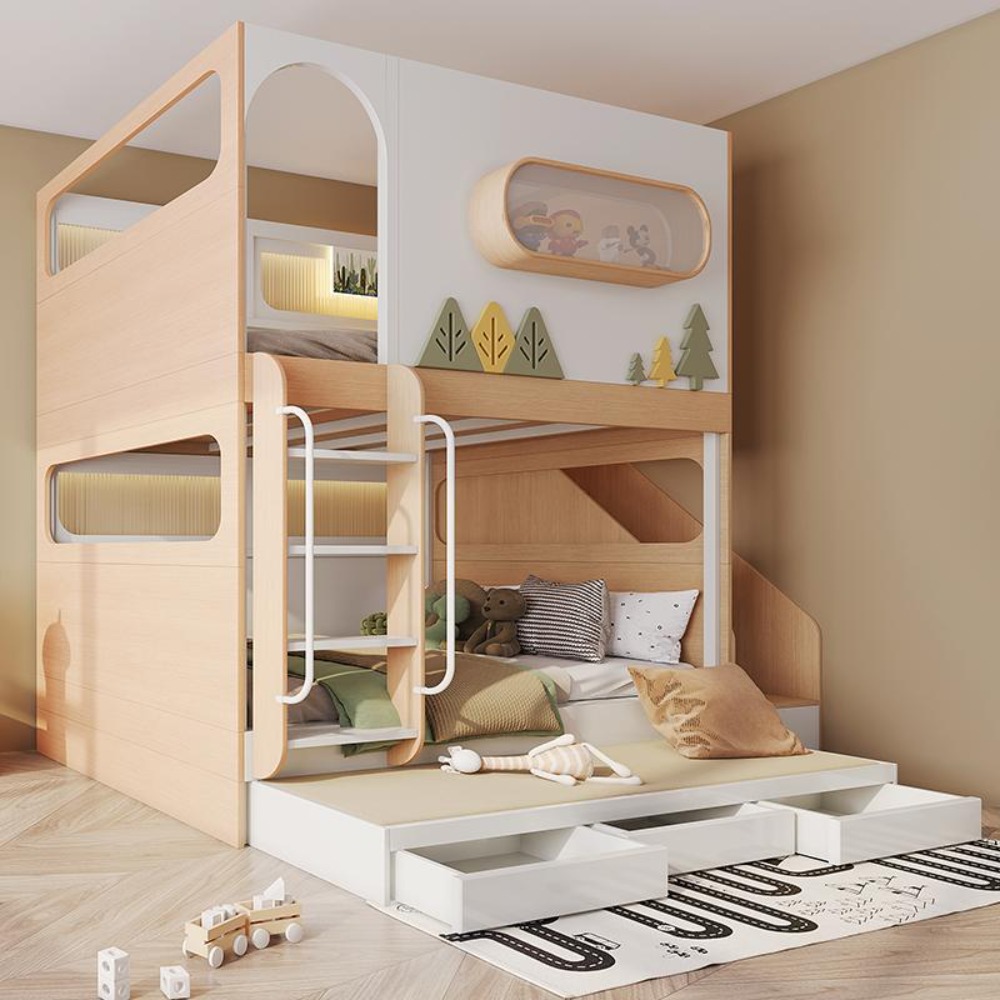 Space Capsule Treehouse Bunk B - Bunk Bed With Stairs And Slide 评论和价格