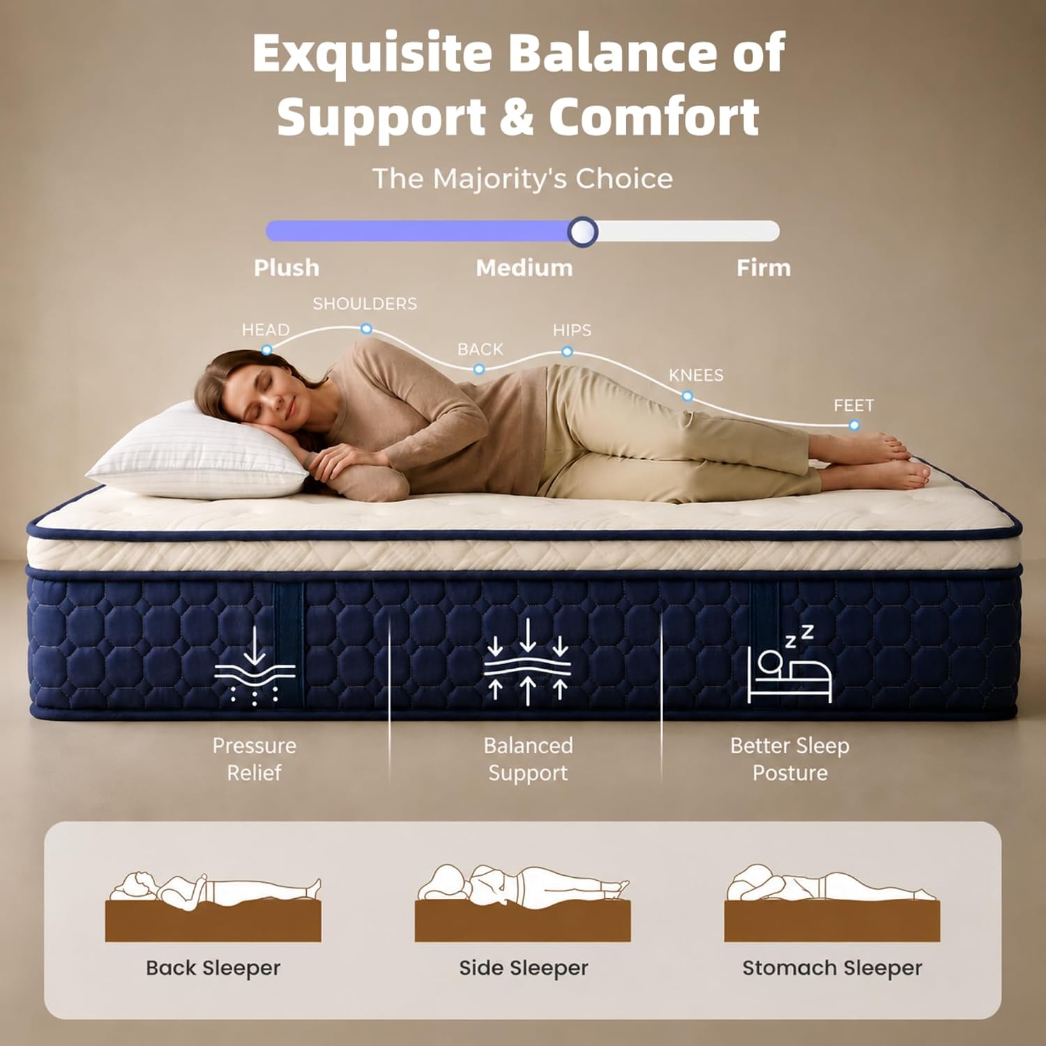 Queen Size Mattress,14 Inch Hy - Memory Foam Mattress In A Box Queen 评论和价格