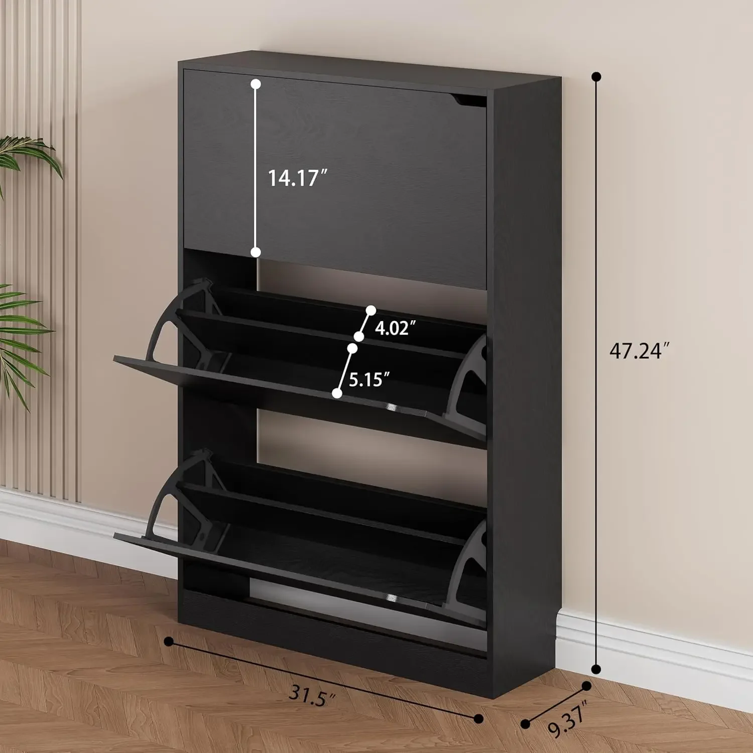 Shoe Storage Cabinet, Wood Sho - Shoe Rack Cabinet Narrow Entryway 评论和价格