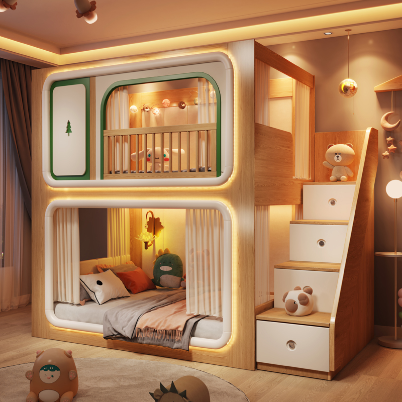Loft Double Decker Kids Beds W - Bunk Bed With Stairs And Slide 评论和价格