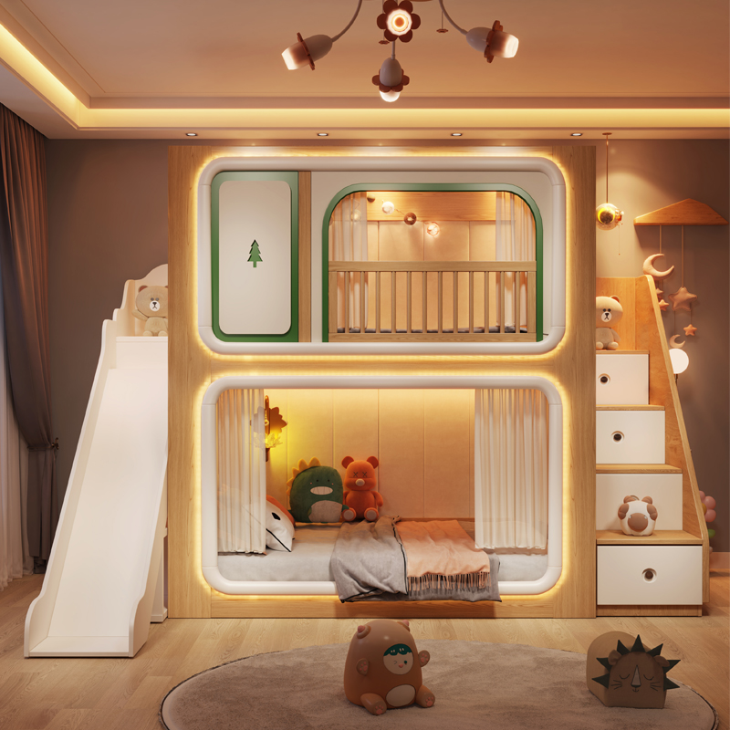 Loft Double Decker Kids Beds W - Bunk Bed With Stairs And Slide 评论和价格